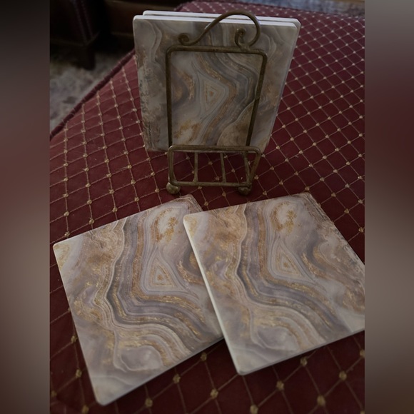Thirstystone Cork Backed Coasters with caddy - Picture 1 of 3